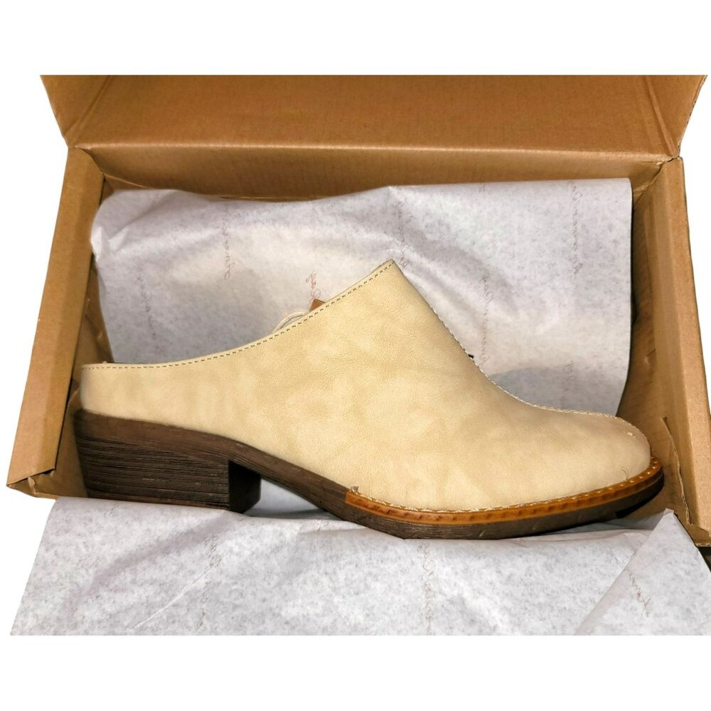 American Rag Slide Shoe Clog Segovia Milk Mottled Tan Heeled Woman's 9 JJ3343